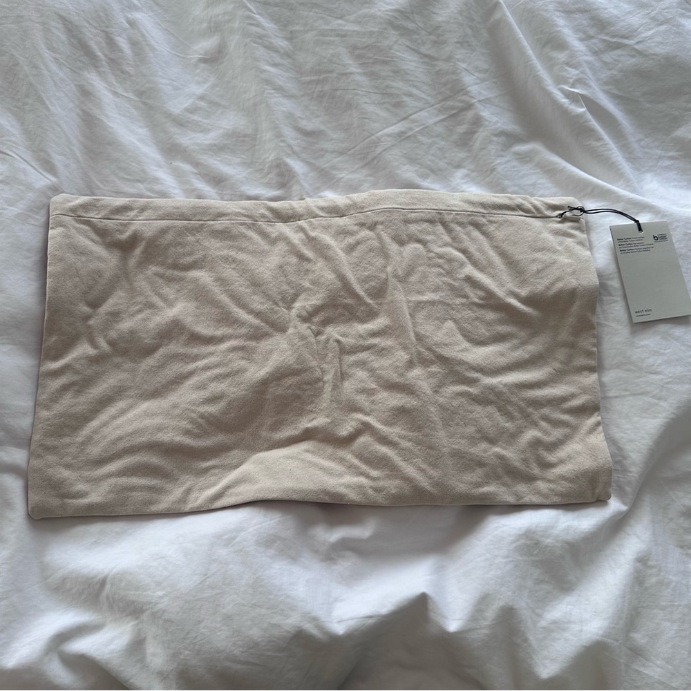 West Elm Natural Cotton Fabric Pillow Cover - Picture 2 of 4